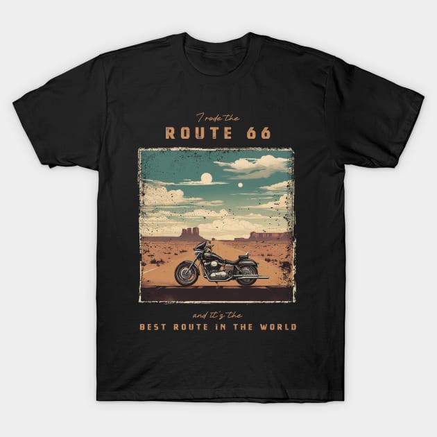 The U.S. Route 66 - best motorcycle route in the world T-Shirt by Bikerkulture